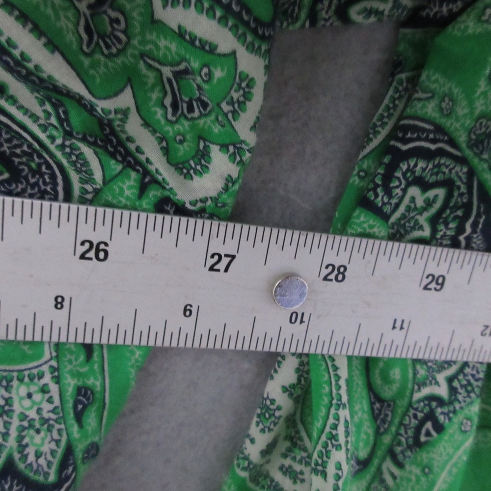 Lauren Ralph Lauren Top Plus 2X Green Paisley LRL Cotton Shirt‎ Old Money Tabbed - Picture 7 of 9